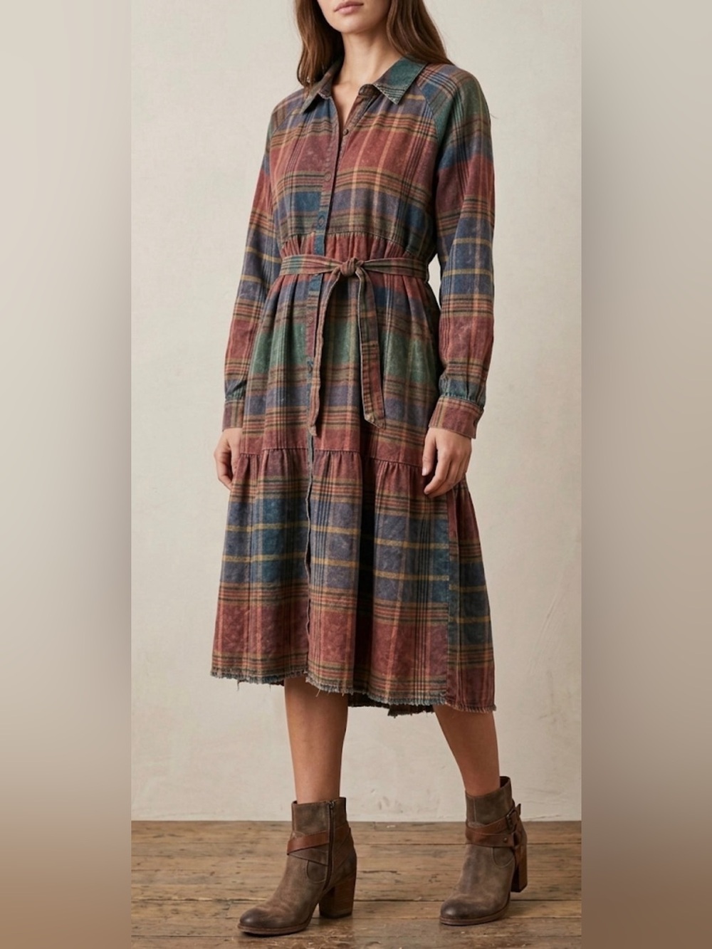 NWT Mystree Plaid Button-Front Dress